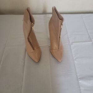 Elegant Nude Zippered Women's Boots